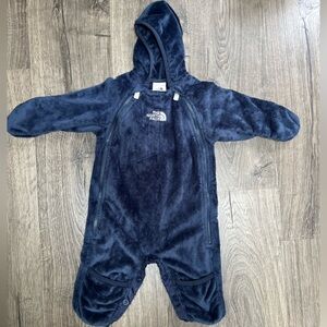 The North Face Dark Blue Fleece Snowsuit 3-6M